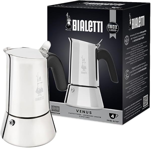 Cafeteira Bialetti New Venus Induction 4 Xícaras em Inox